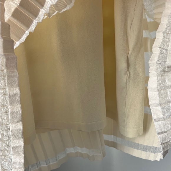 Rare‼️ PH5 SKYES UV REACTIVE Pleated Knit Cream Striped Dress L - Picture 6 of 11